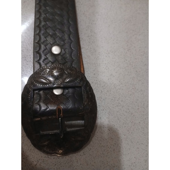 RRL Double RL Leather Belt Cabochon Western ITALY - Picture 9 of 10